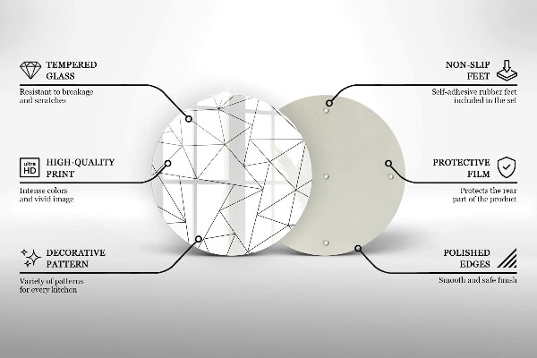 Skleněná krájecí deska Bílé trojúhelníky
