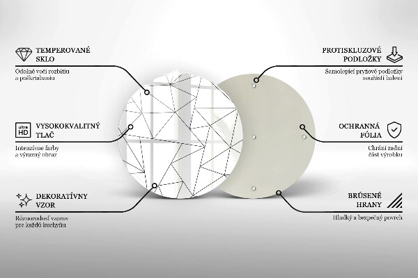 Skleněná krájecí deska Bílé trojúhelníky