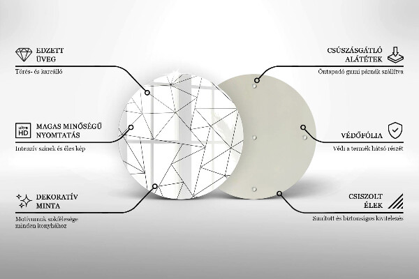Skleněná krájecí deska Bílé trojúhelníky