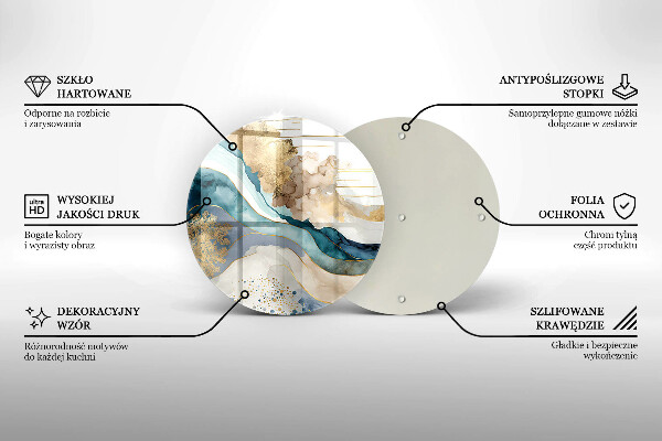 Skleněná krájecí deska Barevný mramor