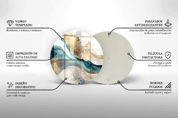 Skleněná krájecí deska Barevný mramor