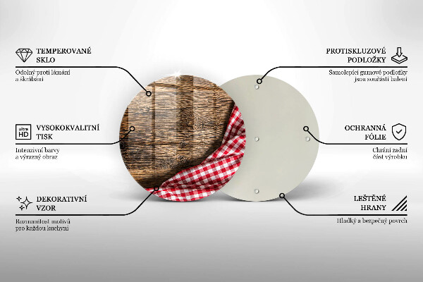 Skleněná krájecí deska Dřevěný stůl