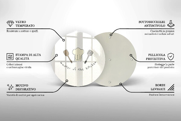 Skleněná krájecí deska Master of the kitchen
