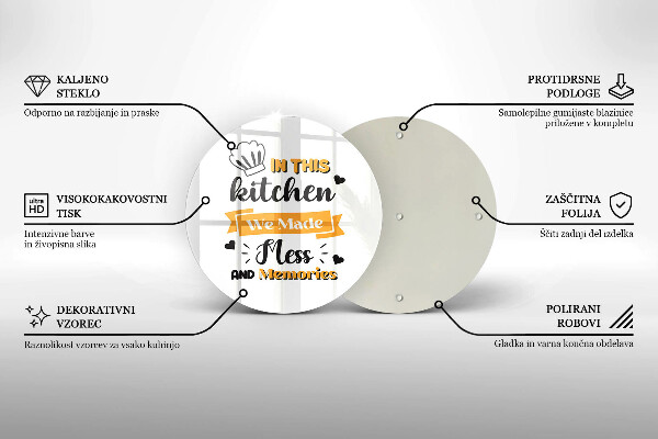 Skleněná krájecí deska In this kitchen we made mess and memories