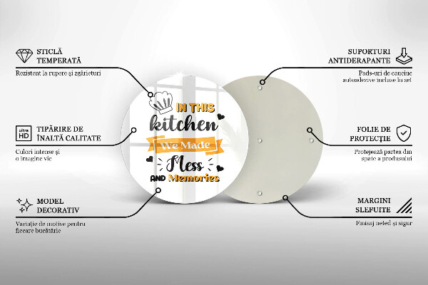 Skleněná krájecí deska In this kitchen we made mess and memories