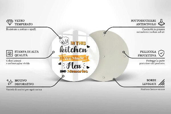 Skleněná krájecí deska In this kitchen we made mess and memories