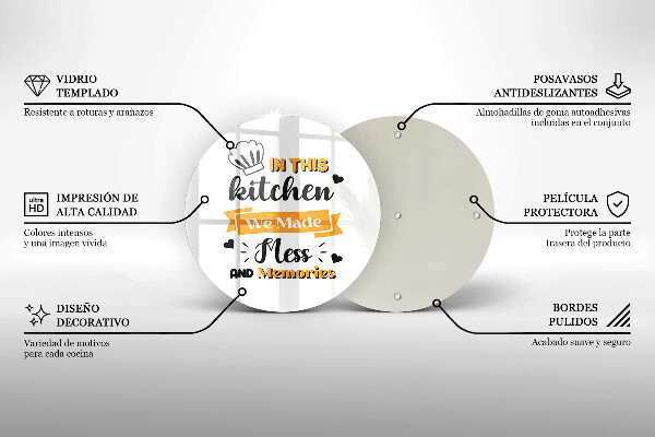 Skleněná krájecí deska In this kitchen we made mess and memories