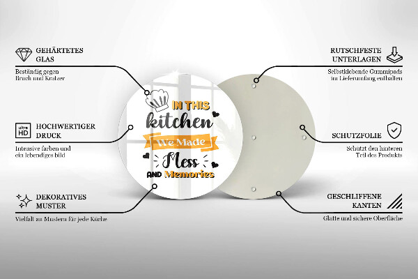 Skleněná krájecí deska In this kitchen we made mess and memories