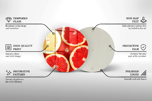 Skleněná krájecí deska Plátky grapefruitu