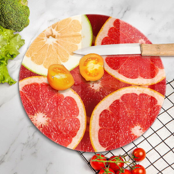 Skleněná krájecí deska Plátky grapefruitu