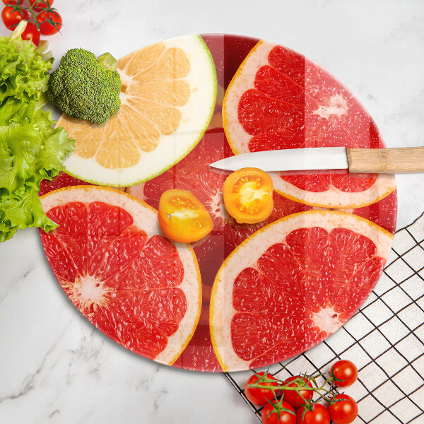 Skleněná krájecí deska Plátky grapefruitu