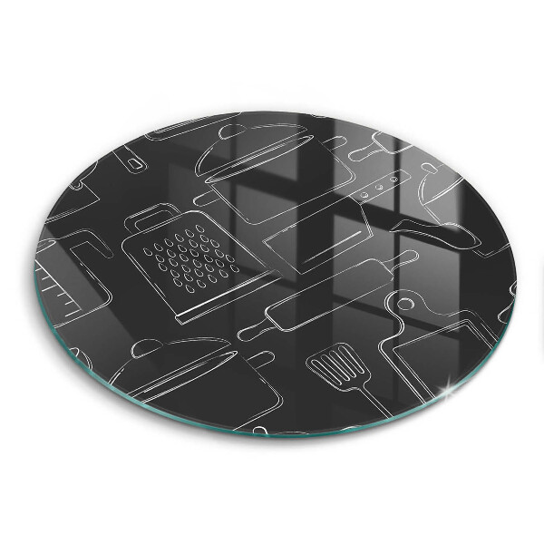 Skleněná krájecí deska Kreslené kuchyňské doplňky