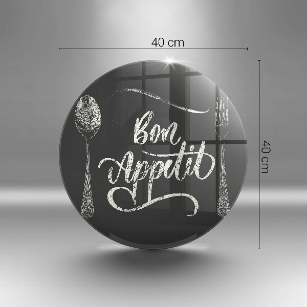 Skleněná krájecí deska Bon appetit nápis