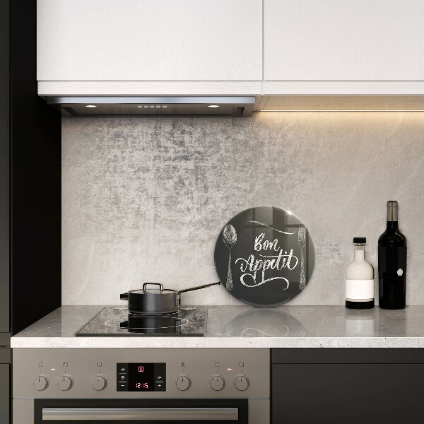 Skleněná krájecí deska Bon appetit nápis