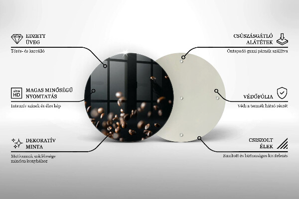 Skleněná deska do kuchyně Padající kávová zrna