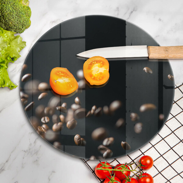 Skleněná deska do kuchyně Padající kávová zrna