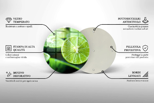 Skleněná deska do kuchyně Limetkový citrus