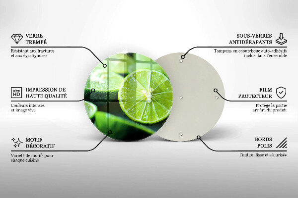 Skleněná deska do kuchyně Limetkový citrus