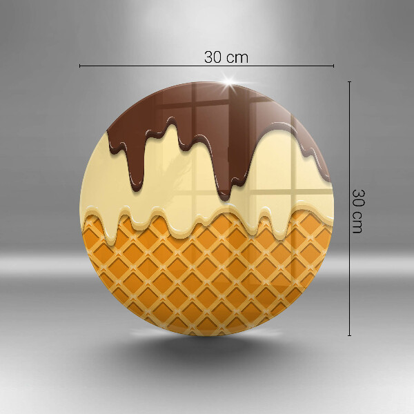 Skleněné krájecí prkénko Ilustrace kornoutu zmrzliny