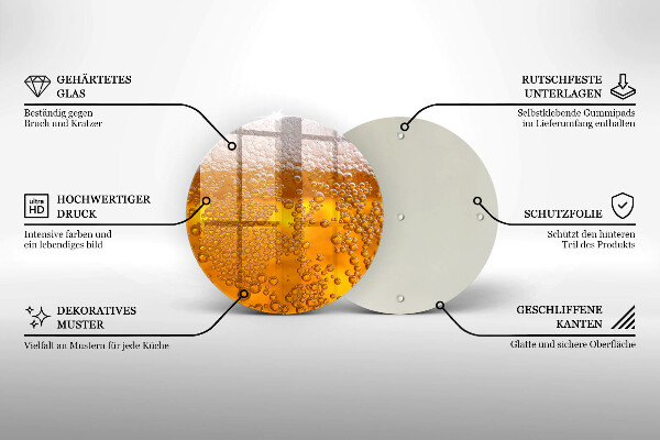 Skleněné krájecí prkénko Pijte pivní pěnu