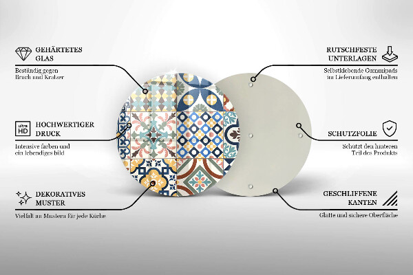 Skleněná deska do kuchyně Dekorativní dlaždice