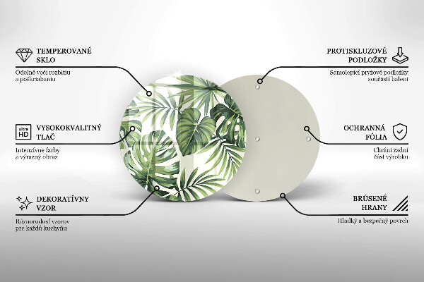 Skleněná deska do kuchyně Ilustrace monstera listy