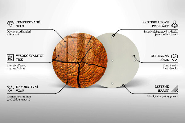 Skleněná deska do kuchyně Dřevěná konstrukce kmene