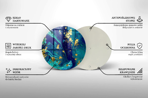 Skleněná deska do kuchyně Abstrakce se zlatem