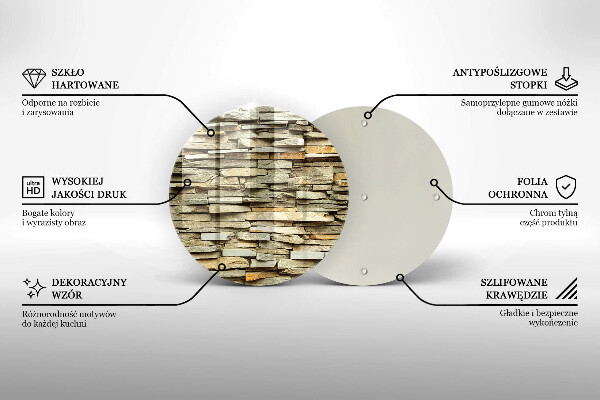 Skleněná deska do kuchyně Dekorativní kameny