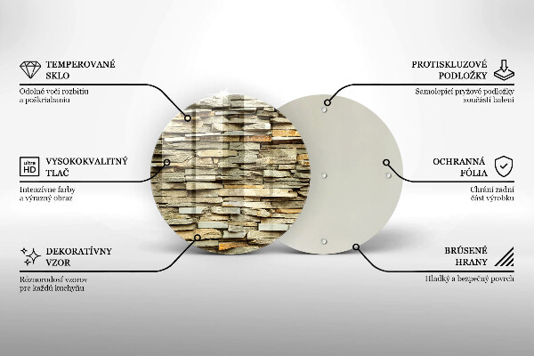 Skleněná deska do kuchyně Dekorativní kameny