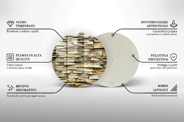 Skleněná deska do kuchyně Dekorativní kameny