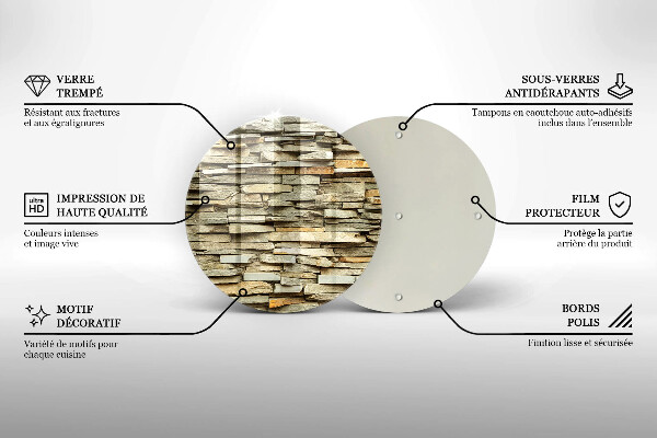 Skleněná deska do kuchyně Dekorativní kameny