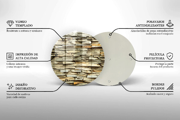 Skleněná deska do kuchyně Dekorativní kameny