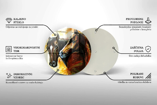 Skleněná deska do kuchyně Zvířata koně