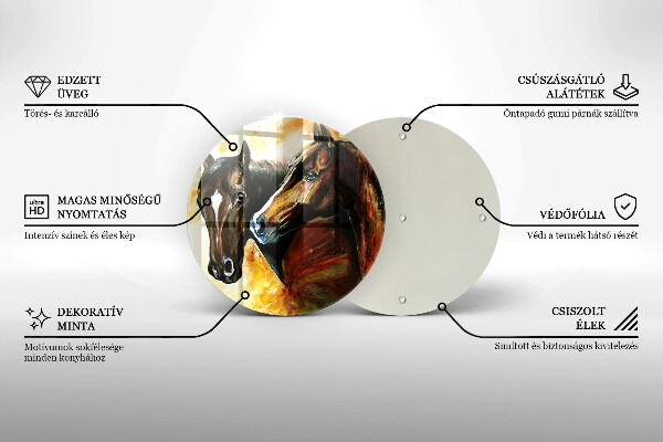Skleněná deska do kuchyně Zvířata koně