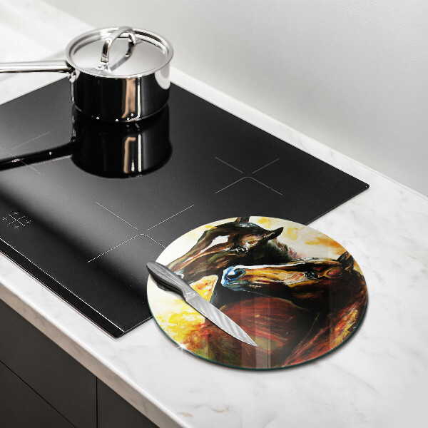 Skleněná deska do kuchyně Zvířata koně