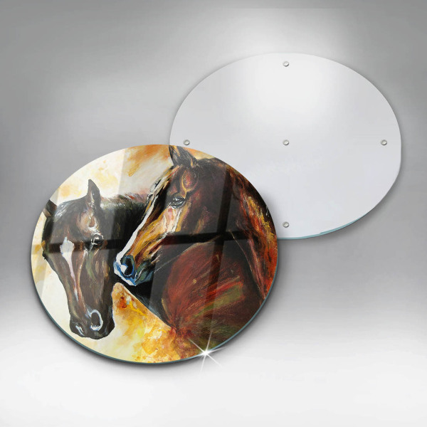 Skleněná deska do kuchyně Zvířata koně