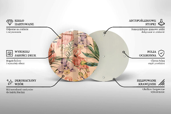 Krájecí prkénko skleněné Plameňáci ilustrace