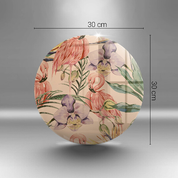 Krájecí prkénko skleněné Plameňáci ilustrace