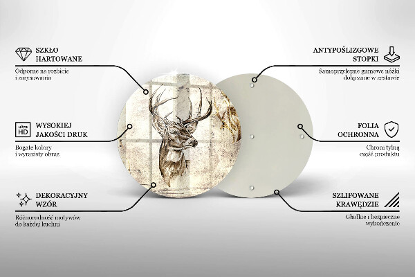 Skleněná deska do kuchyně Ilustrace zvířat jelenů