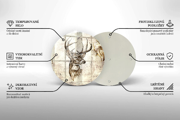Skleněná deska do kuchyně Ilustrace zvířat jelenů