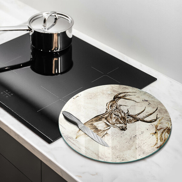 Skleněná deska do kuchyně Ilustrace zvířat jelenů