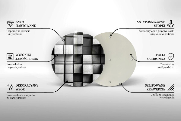 Skleněná deska do kuchyně Abstraktní 3d čtverce