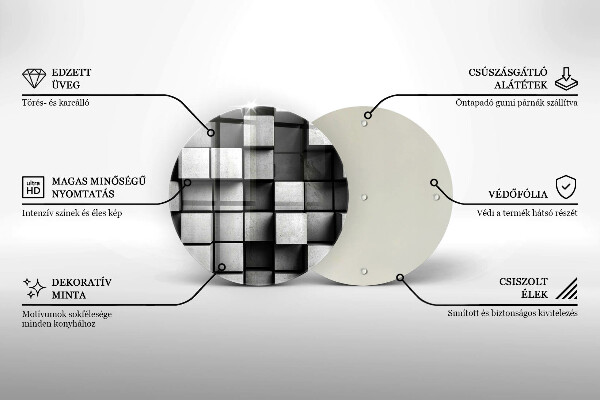 Skleněná deska do kuchyně Abstraktní 3d čtverce