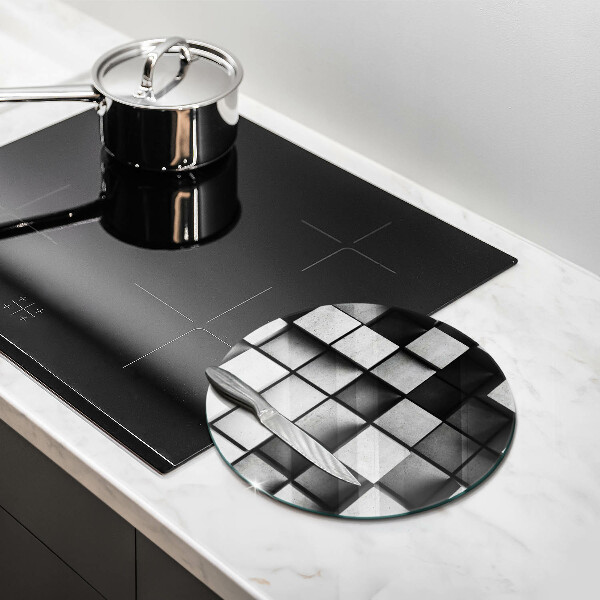 Skleněná deska do kuchyně Abstraktní 3d čtverce