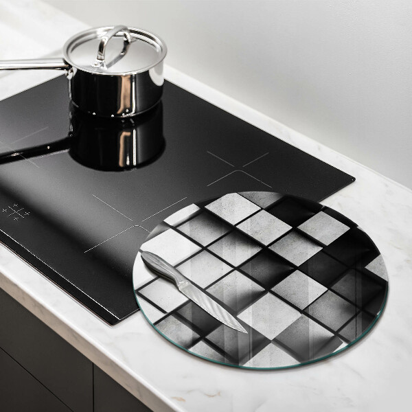 Skleněná deska do kuchyně Abstraktní 3d čtverce