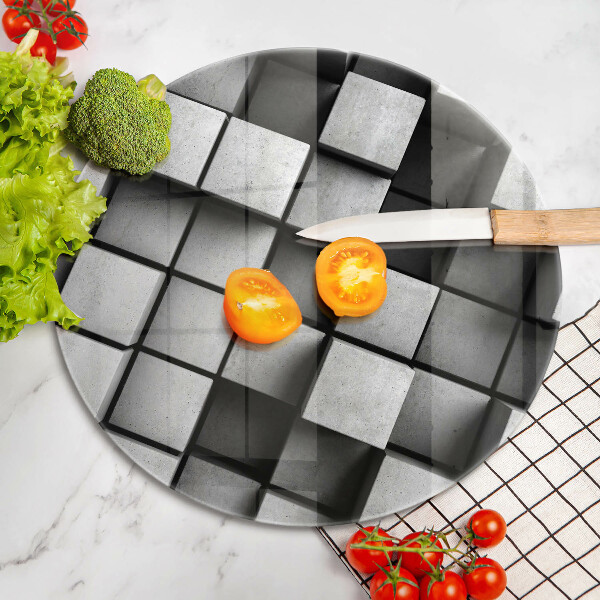 Skleněná deska do kuchyně Abstraktní 3d čtverce