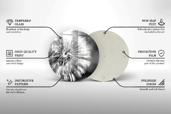 Skleněná deska do kuchyně Jemná pampeliška