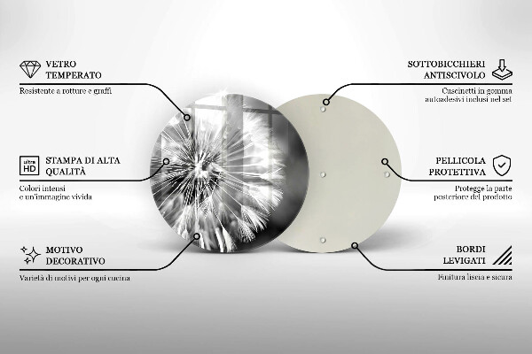 Skleněná deska do kuchyně Jemná pampeliška