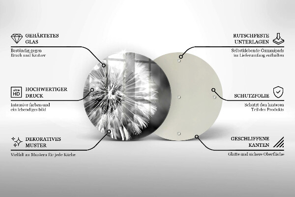 Skleněná deska do kuchyně Jemná pampeliška